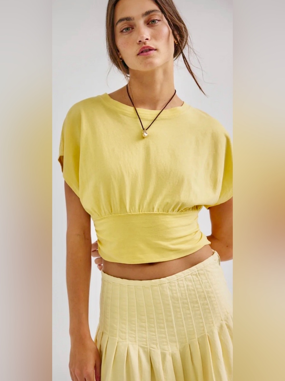 NWT FREE PEOPLE RALPHIE TEE SICILIAN YELLOW